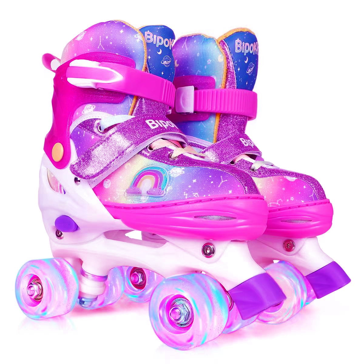 Kids Inline Skates w/4 Flashing Wheels Safety Adjustable Roller Blades Xmax Gift 