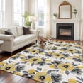 thumbnail image 2 of 6'x9' Area Rugs, Yellow Floral Indoor Outdoor Area Rug for Living Room Bedroom, Abstract Watercolor Flower Leaf Plant Washable Bathroom Rugs Kitchen Floor Carpet Mats Home Decor Aesthetic, 2 of 8