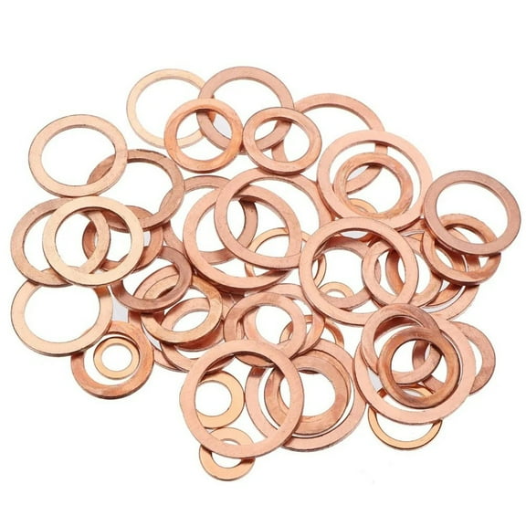100 Pieces Metric Copper Washers Assortment Kit Flat Ring Sealing Washer 9 Sizes 10X14X1Mm