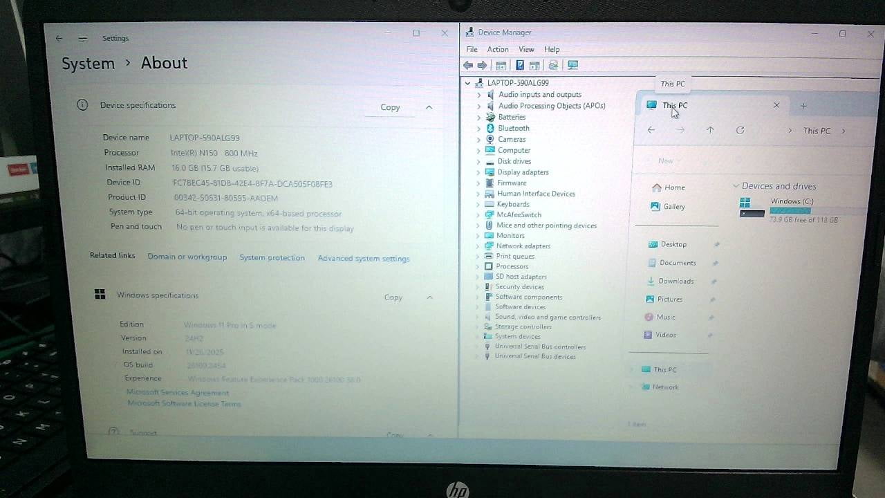HP 14" Business & Student Portable Laptop, Intel N150 CPU, 16GB RAM, 128GB UFS+256GB MSD Storage, Wi-Fi 6, Copilot AI,Windows 11 Pro, 1-Year Microsoft Office 365, Honey Lavender