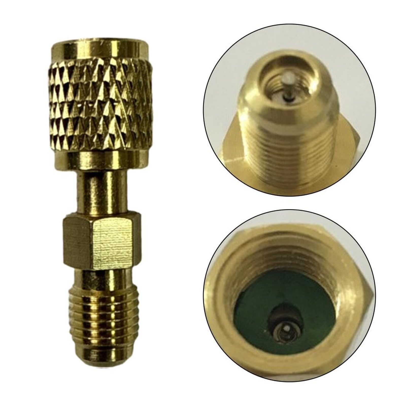 Refrigerant Brass Adapter,Female to Male Reverse Thread Fitting,Suitable for Storage Tank Cylinders