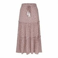 thumbnail image 6 of Delliss Summer Women's Fashion Ruffle Skirts Elastic Waist Basic Baggy Skirt Coffee M, 6 of 8
