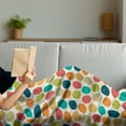 thumbnail image 3 of Retro Soft Flannel Fleece Throw Blanket, Hipster Design Soft Colored Big Polka Dots Pattern Vintage Style Spotted Graphic, Cozy Plush for Indoor and Outdoor Use, 50" x 70", Multicolor, by Ambesonne, 3 of 5