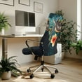 thumbnail image 3 of FKELYI Retro Hibiscus Floral Turtle Print Office Chair Cover for Home Computer Chair Covers Dust-Proof Removable Rotating Chair Slipcover for Swivel Boss Chair Office Decoration, Small, 3 of 6