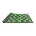thumbnail image 2 of Ahgly Company Indoor Rectangle Checkered Turquoise Blue Modern Area Rugs, 8' x 10', 2 of 4