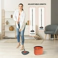 thumbnail image 3 of Dual Chamber Spin Mop and Bucket System, Separate Dirty Water, Set with Self-Wringing 360° Rotating Head, Includes 4 Washable Microfiber Pads. (Orange), 3 of 4