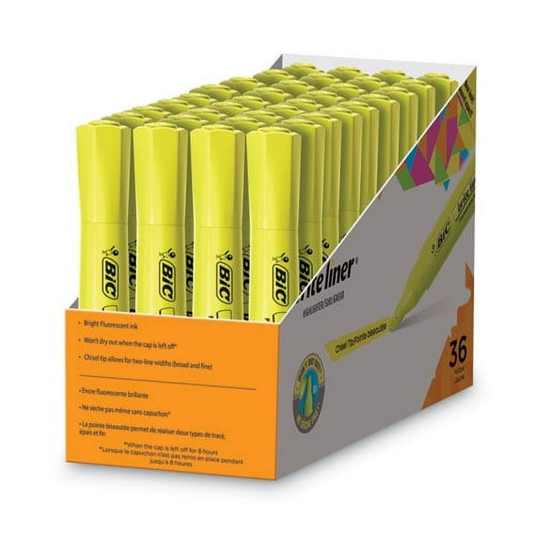 Brite Liner Tank-Style Highlighter Value Pack, Yellow Ink, Chisel Tip, Yellow/Black Barrel, 36/Pack Brite Liner Tank-Style Highlighter Value Pack, Yellow Ink, Chisel Tip, Yellow/Black Barrel, 36/Pack