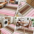 thumbnail image 6 of Pink Wood Grain Large Area Rugs for Bedroom Living Room, Soft Non Slip Carpet Bedside Rug, Brown Vintage Mottled Country Stripes Rectangular Floor Cover Kitchen Accent Rug 4'x6' for Office, 6 of 9