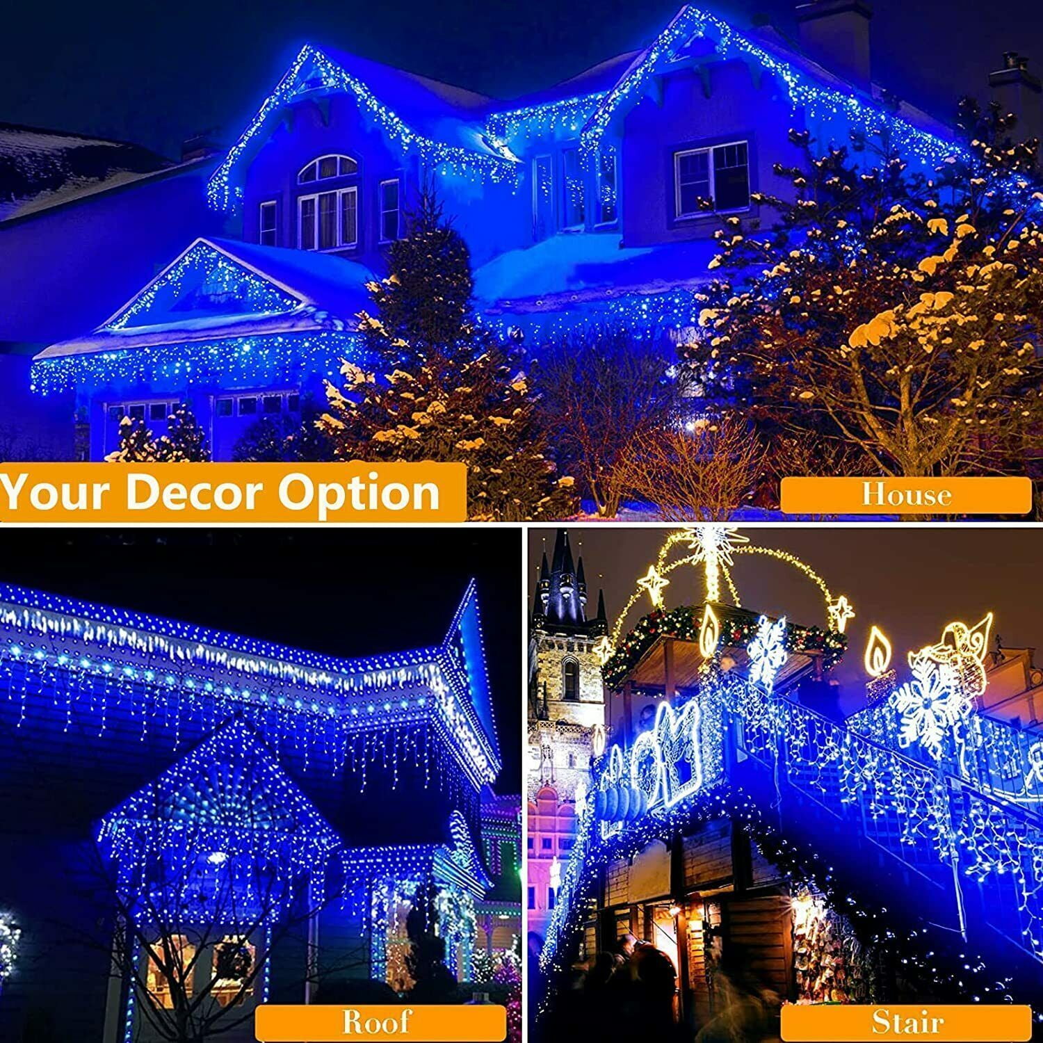 Fairy Lights Plug in,96 LEDs Waterproof Wire Firefly Lights,UL Adaptor Included,Starry String Lights for Wedding Indoor Outdoor Christmas Patio Garden Decoration, Blue