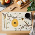 thumbnail image 2 of Bees Branches Placemats Set of 4, Farmhouse Spring Botanical Elegant Placemats for Dining Table, Place Mats for Kitchen Tabletop, Waterproof Wipeable Dining Table Mats Set, 2 of 9