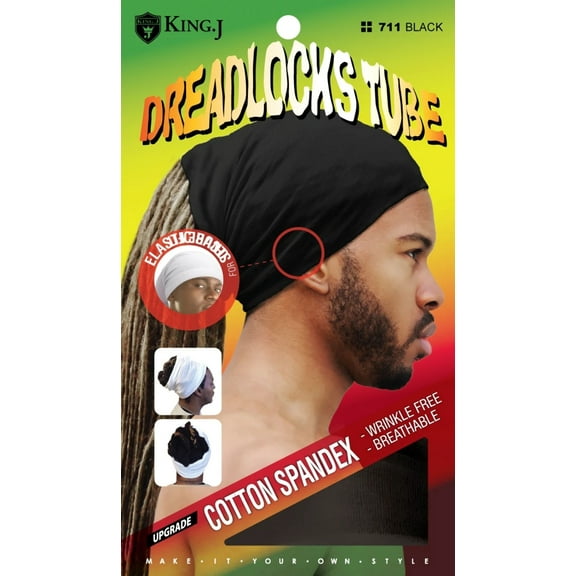 King J Unisex Cotton Spandex Dreadlocks Tube Black
