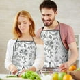 thumbnail image 5 of Gray Pioneer Flower Pattern Apron-Garden Aprons for Women with Pockets-Cotton Linen Waterproof Kitchen Cooking Gardening Aprons Adjustable for Kitchen,Cooking,BBQ and Salon 33x27 Inch, 5 of 7