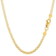 14k Yellow Gold Mariner Link Chain Necklace, 3.2 mm, 20"