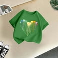 thumbnail image 5 of Curuila Kid Girls Tops Cartoon Print Crew Neck Short Sleeve Tee Summer Casual Loose T Shirt Green Size 4-6 Years, 5 of 5