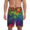 thumbnail image 2 of Daiia Pride Rainbow Mens Woven Stretch Pajama Short,Short Pajama Pants-XX-Large, 2 of 9