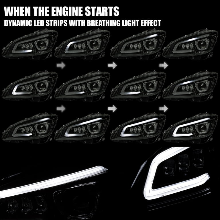 Spec-D Tuning Black Smoke Full LED Projector Headlights w