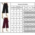 thumbnail image 2 of white Pantalones de yoga de pierna ancha con cintura elástica y cordón liso para mujer Pantalones cortos capri casuales, 2 of 2