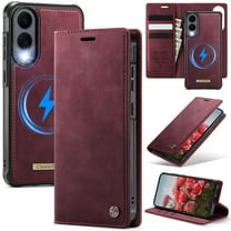 ShieldFlex for Samsung Galaxy S25 Edge Case Detachable Wallet Case with Card Holder, 2 in 1 PU Leather Flip Folio with RFID Blocking Stand Shockproof Phone Cover 6.7 Inch 2025,Red