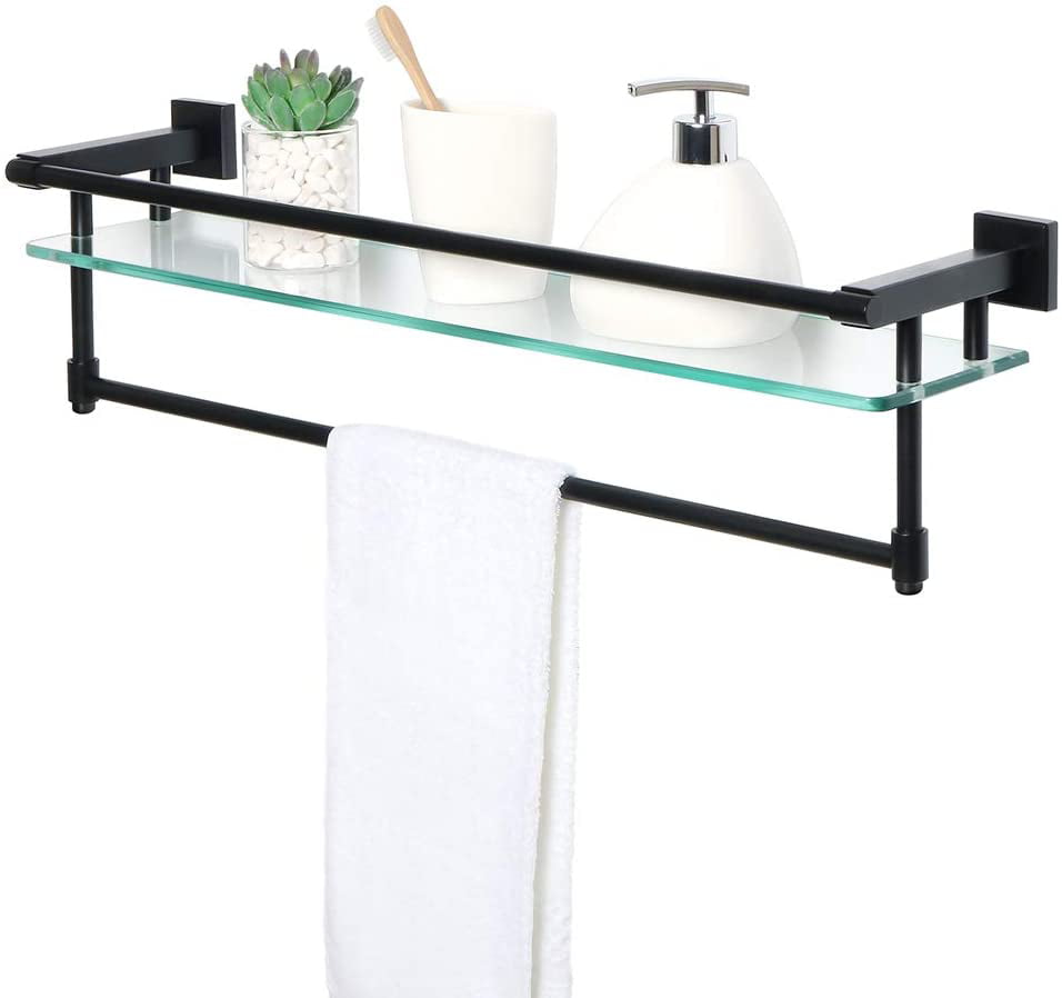 Plastic and Aluminum Shelf Rack Organizer with Rail Wangel Hanging Shower Caddy Shelf for Shower Rod No Drilling Bathroom Shelves 