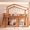 Natural, variant on AUU Full Size Wooden House-Themed Loft Bed with Slide, Bookshelves & Wardrobe – Round Window & Arched Door for Bedroom, Guest Room, or Dorm