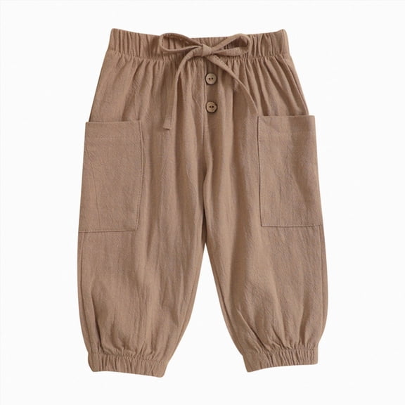Splozh Pants Toddler 6 12 18 24 Months 3T 4T Fall Toddler Boys Pants Solid Color Sport Pants Casual Outwear Fashion Clothing,Khaki,6-12 Months