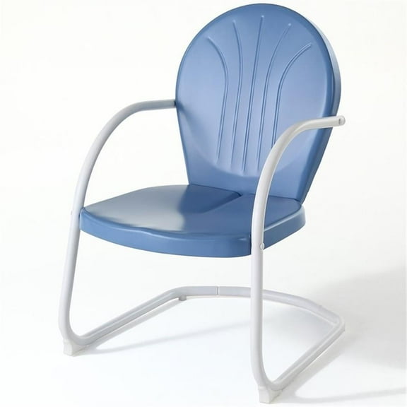 Pemberly Row Metal Chair in Sky Blue