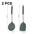 thumbnail image 2 of El sistema a prueba de calor del utensilio de cocina 2Pcs, BPA libera, utensilios de cocina antiadherentes con la manija del acero inoxidable, 2 of 5