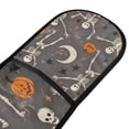 thumbnail image 4 of Yayeee Double Oven Mitt Kitchen Heat Resistant Baking 35" x7" Quilted Glove, Gray Halloween Skeleton, 4 of 6