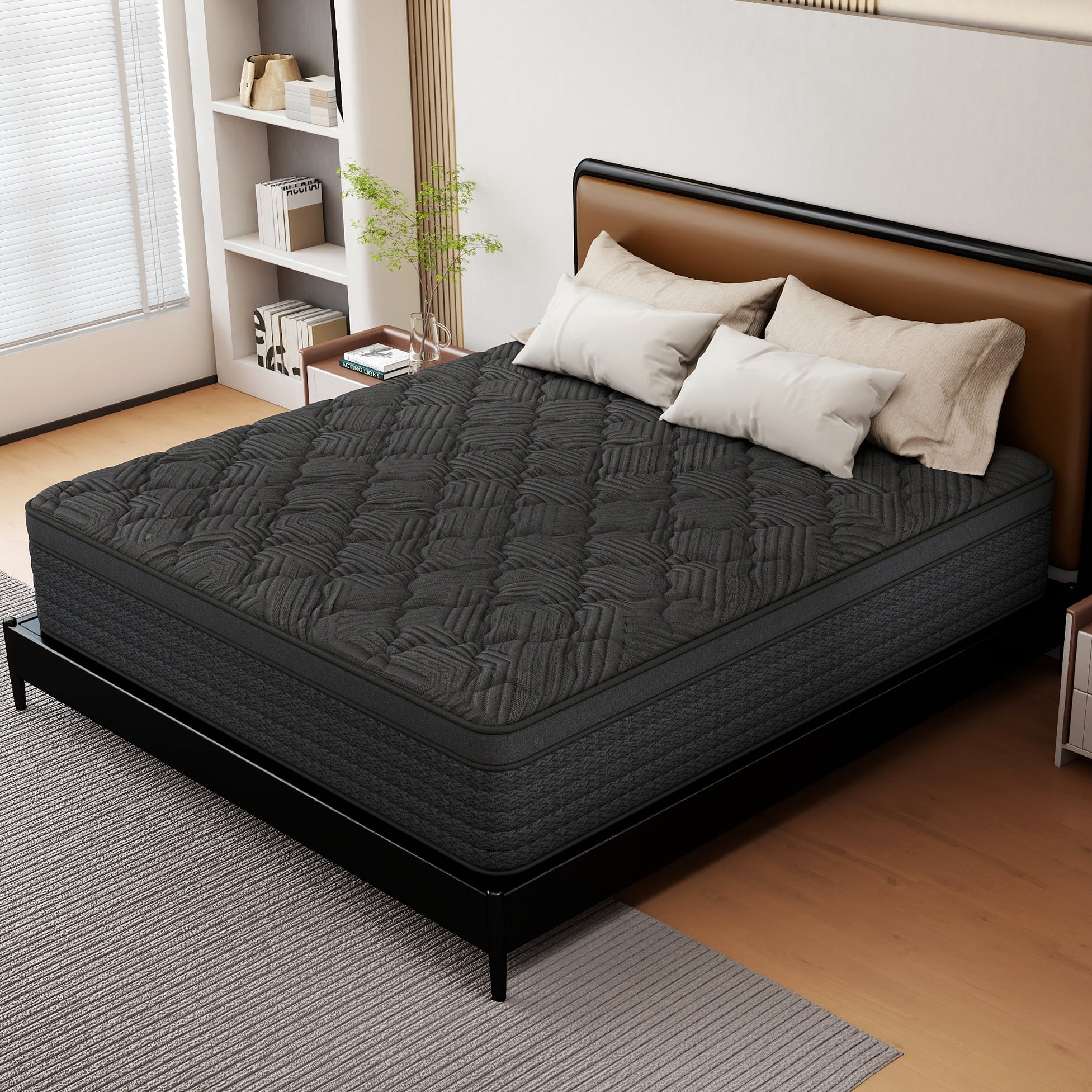 Mokiiya 14 inch Full Mattress Gel Memory Foam Pocket Innerspring Hybrid Mattress In a Box Medium Firm, Pressure Relief