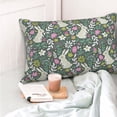 thumbnail image 4 of Pofeuu Retro Bunny Floral Print Polyester Microfiber Plush Pillowcases, Super Soft and Cozy Pillow Case Covers with Envelop Closure（Pillow core not included）-14"x20", 4 of 6