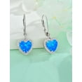 thumbnail image 5 of VESITIM Blue Opal Dangle Drop Earrings Women Sterling Silver Opal Jewelry Heart Shaped Birthstone Leverback Earring as Gift, 5 of 7