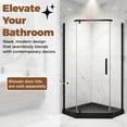 thumbnail image 6 of SUNRINX 36" x 36" Neo-Angle Corner Shower Base, Acrylic Single Threshold Pan in Black, 6 of 10