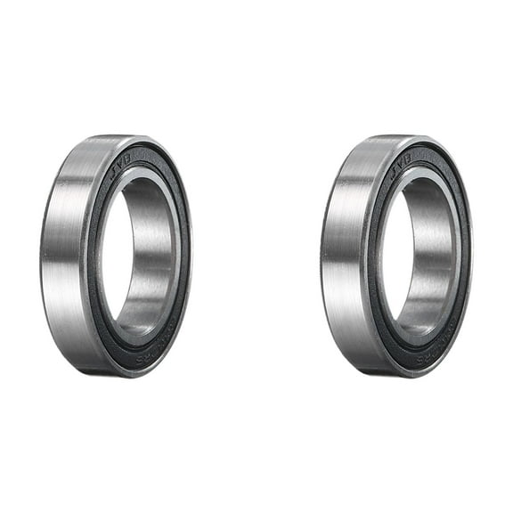 6802-2RS Ball Bearing 2pcs 9/16"x15/16"x3/16" Z2 Double Rubber Seal, Black