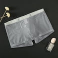 thumbnail image 2 of MITCOWBOY Sexy Mens Underwear Mens Ice Silk Transparent Pants Thin Low Waist Mesh Summer Sexy Breathable Underwear Trendy Pants Head Mens Thongs Underwear Sexy Mens Sexy Lingerie Gray M Clearance！, 2 of 3