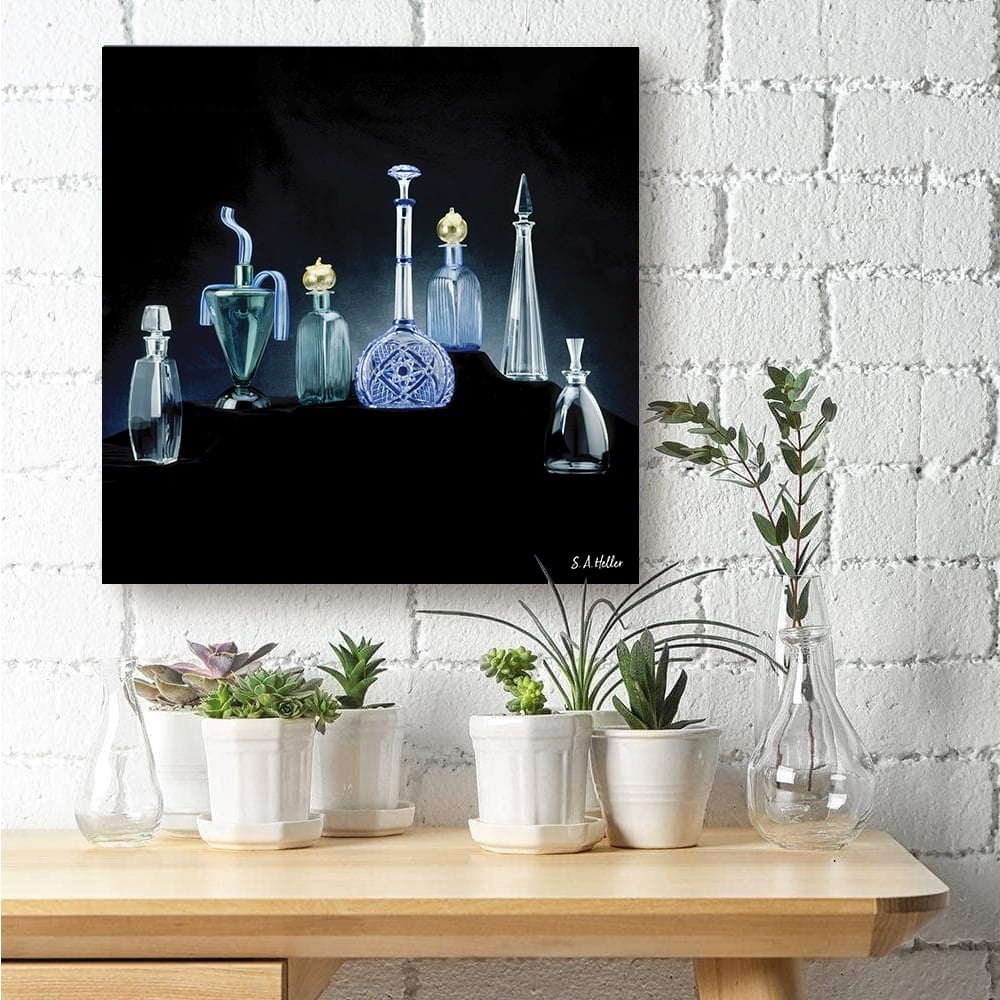 Decanters by photographer Steven A. Heller - 14"x14" Canvas Artwork - Multi-Color 14 x 14
