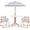 Khaki, variant on OLAKIDS Kids Picnic Table, Outdoor Toddler Patio Furniture Set with 2 Folding Chairs Adjustable Foldable Umbrella for Garden Backyard Beach