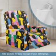 thumbnail image 2 of SCRAWLGOD Abstract Geometry Yellow Pink Stretch Recliner Covers Lazyboy Chair Cover for Reclining Chair Couch Soft Furniture Protector 4 Pieces Slipcovers with Elastic Band, 2 of 7