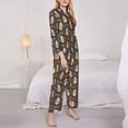 thumbnail image 3 of Picia Gnome And Pumpkin Pattern Women’s Long-Sleeve Sleepwear Set - Soft 2-Piece Loungewear with Pockets, Comfy PJs for Relaxing Nights-Medium, 3 of 7