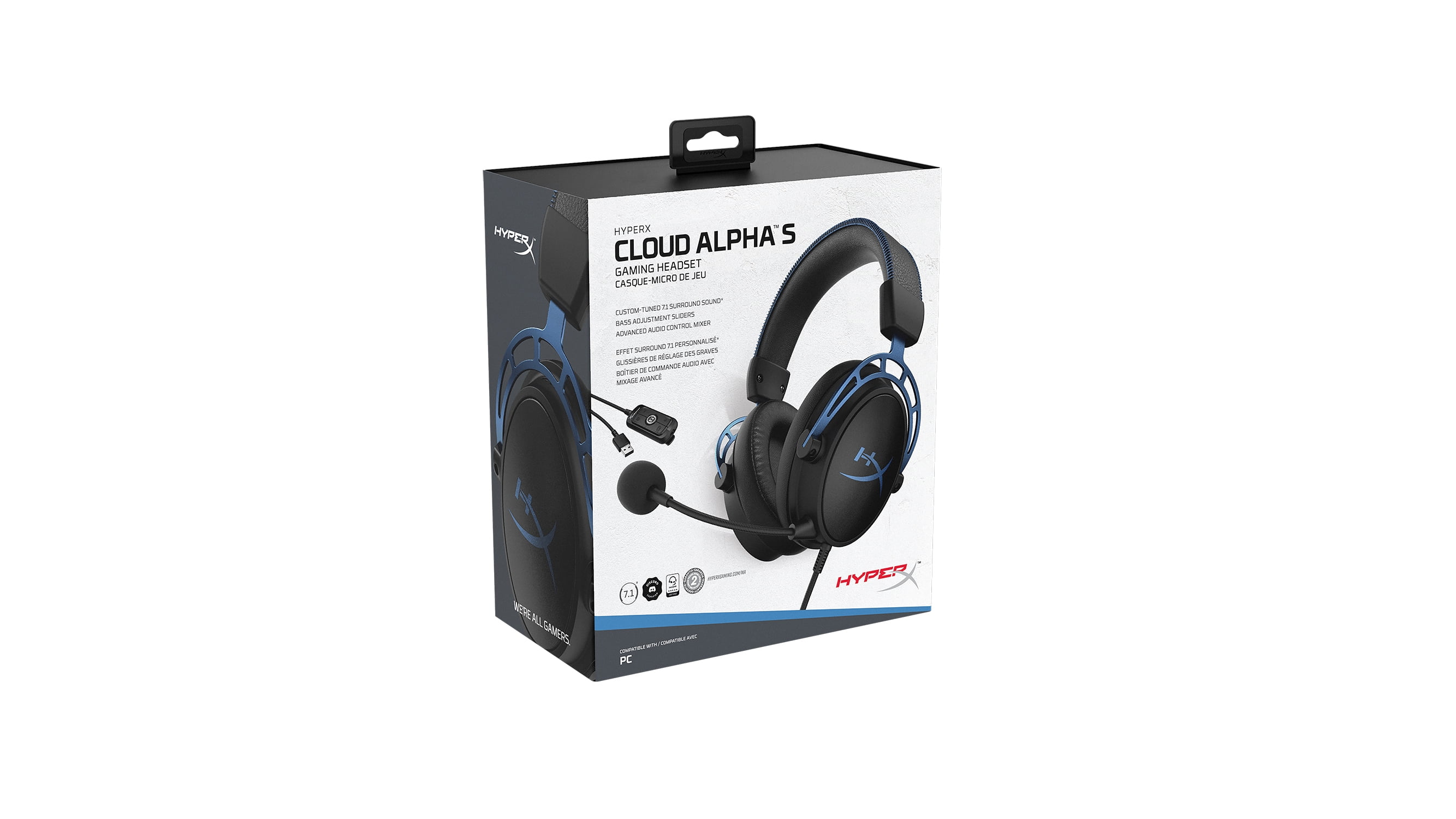 HyperX Cloud Alpha S - Gaming Headset, for PC, 7.1 Surround Sound 