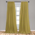 thumbnail image 4 of Ambesonne Modern Curtains, Chocolate Squares Pattern, Pair of 28"x95", Dark Yellow and Sand Brown, 4 of 4