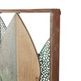 thumbnail image 5 of DecMode Brown Wood Cutout Leaf Wall Decor with Green and Black Metal Wire Accents, 5 of 14
