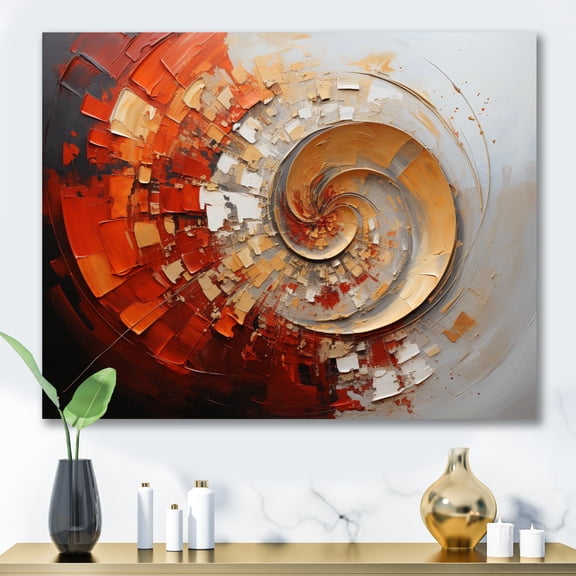 Designart "Energetic VORTEXscape I" Abstract Spirals Canvas Wall Art