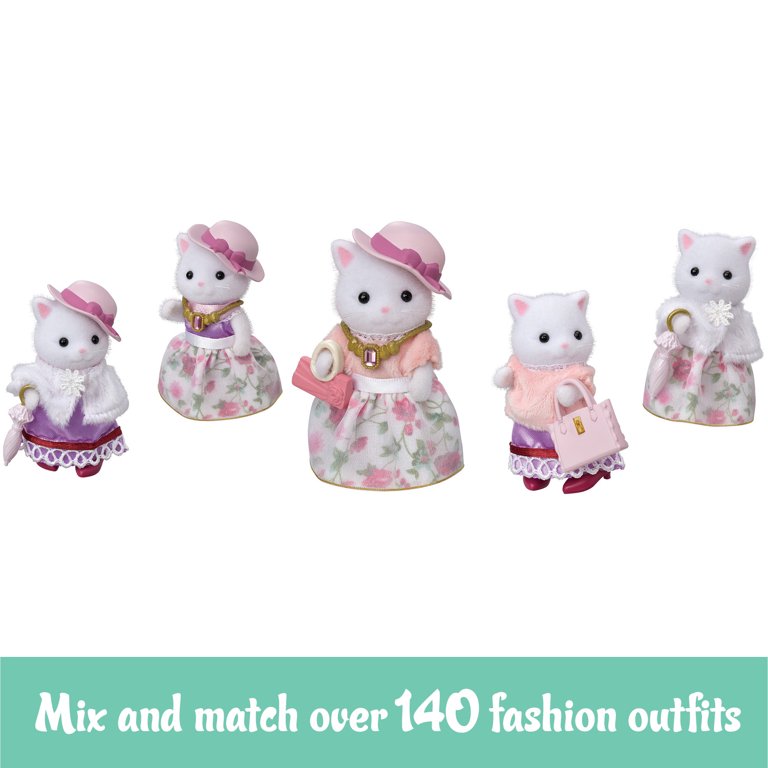 Calico Cat デコレーションパーツセット Calico Critters Fashion Playset, Persian Cat Dollhouse with Figure