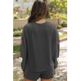 thumbnail image 2 of Women's Carbon Grey Valentine Sequin Heart Corded Pullover and Shorts Set | [ZhiHiMeRi] | (US 20-22)2XL, 2 of 5