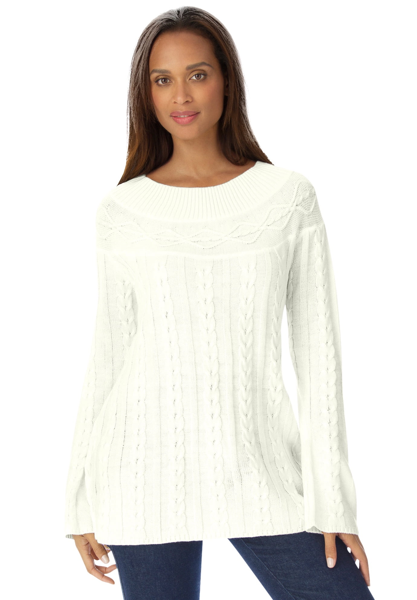 Cable Sweater Tunic Sweater - Walmart 