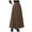 Coffee, variant on Long Skirts Womens A Line Long Midi Chino Denim Skirt Tired Pleated Layers Elastic Waist Front Khaki,4XL