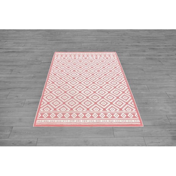Santorini Rose Cream Geometric Modern Contemporary Area Rug Tapis Carpet For Living Room Bedroom Kitchen