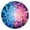 Colorful Burst Pattern, variant on Blue White Tie Dye Spiral Pattern Round Fitted Tablecloth with Elastic Edge,Dining Table Cover Waterproof,Outdoor Round Tablecloth for Camping,Dining,Indoor and Outdoor