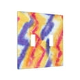 thumbnail image 2 of PAYOHTO Toggle Light Switch Wall Plate Ethnic Watercolor Texture Double Switch Cover Standard Size 2-Gang 4.50" x 4.5" Unbreakable Polycarbonate Thermoplastic, 2 of 6