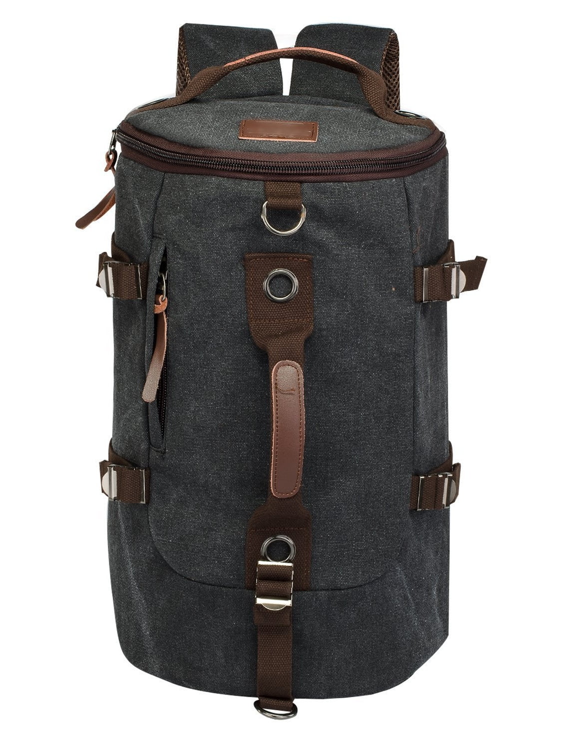 LUXUR Retro Duffel 30L Cylinder Bag Canvas Travel Backpack Hiking Shoulder Handbag by LUXUR